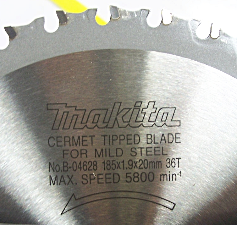 Cermet-tipped rotary cold-saw blade used to cut metal stock