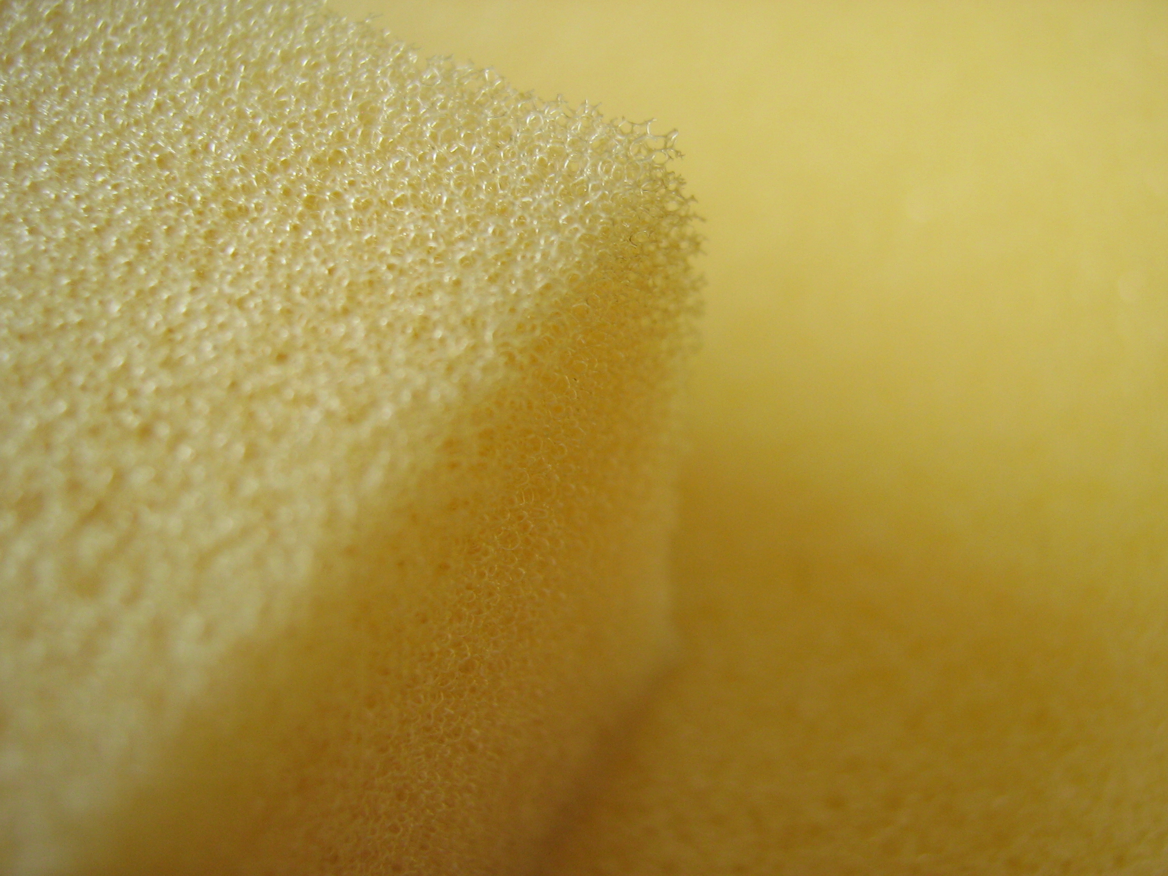 Close-up of a two-centimetre polyether foam sheet